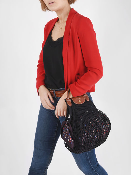 Longchamp Le pliage filet Schoudertas Zwart